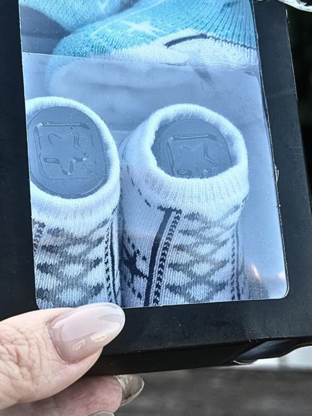 Converse Infant Baby Booties 2 Pack (Blue & White, 0-6 Months) Baby Socks Shoes